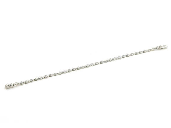 14 Karat White Gold Bezel Set Diamond Tennis Bracelet