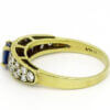 18 Karat Yellow Gold Oval Sapphire and Diamond Ring side view