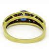 18 Karat Yellow Gold Oval Sapphire and Diamond Ring back view
