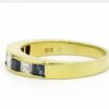 18 Karat Yellow Gold Sapphire and Diamond Square Cut Channel Band