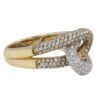 14 Karat White and Yellow Gold Pave Diamond Knot Ring side view
