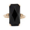 10 karat yellow gold Victorian rectangular Black Onyx Ring front view