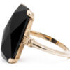 10 karat yellow gold Victorian rectangular Black Onyx Ring left side