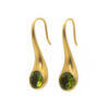 18 Karat Yellow Gold Designer Peridot Earrings