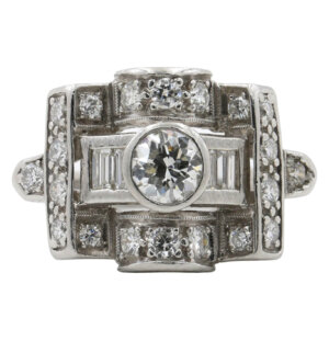 Platinum Diamond Retro Ring