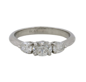 Custom Lippa's Platinum Oval 3 Diamond Horizontal Ring