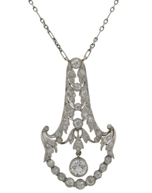 Platinum Edwardian Diamond Necklace | Pendant