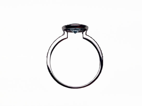 14 Karat White Gold Aquamarine and Diamond Ring
