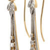 Platinum Topped Sapphire and Diamond Antique Style dangle Earrings