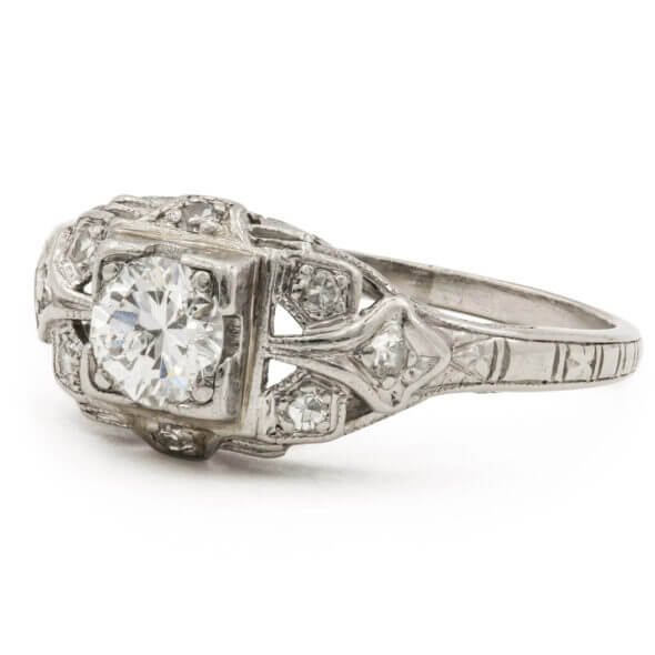 Platinum 0.37 Carat Diamond Ring