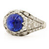 Platinum Cabochon Sapphire and Diamond Ring