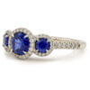 18 Karat White Gold 3 Sapphire Halo Ring