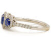 18 Karat White Gold 3 Sapphire Halo Ring