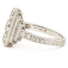 18 Karat White Gold 3 Stone Art Deco Style Diamond Ring