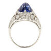 Platinum Cabochon Sapphire and Diamond Ring