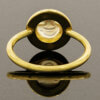 18 Karat Yellow Gold White Enamel Jelly Opal Face Ring With Enamel back view