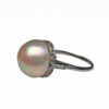 Platinum Edwardian Pearl and Diamond Ring side view