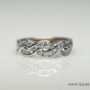 14 Karat White Gold Diamond Braided Band front view