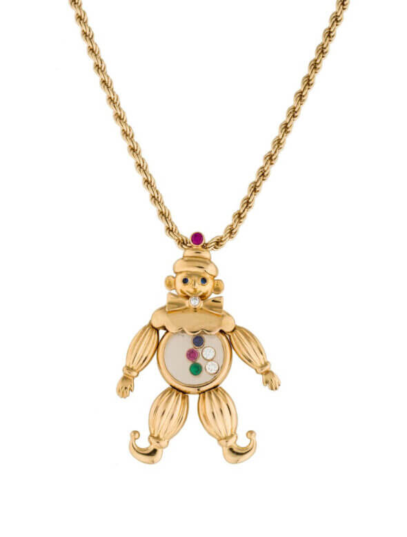 Chopard Gem-Set Gold Happy Diamonds Clown Pendant
