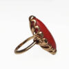 18 Karat Yellow Gold Oval Red Coral Ring side view
