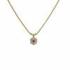 14 Karat Yellow Gold Ruby and Diamond Flower Pendant