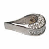 18 Karat White Gold "Wave" Ring with Princess, Tapered Baguette, and Round Brilliant Cut Diamonds side view