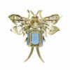 14 Karat Yellow Gold Aquamarine, Opal, Diamond and Seed Pearl Brooch | Pendant Combination back