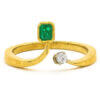 18 Karat Yellow Gold Emerald | Diamond Ring