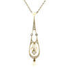 Platinum | 18 Karat Yellow Gold Pearl | Diamond Pendant