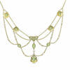 Art Nouveau 14 Karat Yellow Gold Peridot and Pearl Necklace back