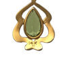 Art Nouveau 14 Karat Yellow Gold Peridot and Pearl Necklace zoomed in