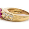 18 Karat Yellow Gold Oval Pink Tourmaline and Diamond Ring