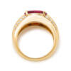 18 Karat Yellow Gold Oval Pink Tourmaline and Diamond Ring Top View