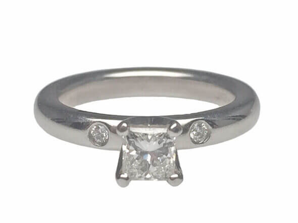 Platinum Princess Cut Diamond Ring front view