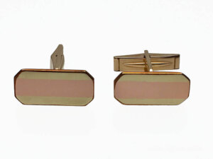 14 Karat Rose and Yellow Gold Retro Cufflinks