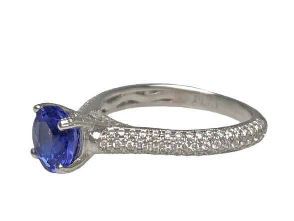 Platinum Tanzanite and Diamond Ring