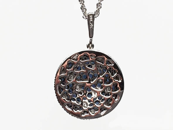 14 Karat White Gold Sapphire and Diamond Starry Night Pendant