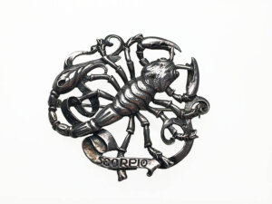 Silver Scorpio Astrological Sign Brooch Signed "Cini"