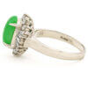 Platinum 2.64 Carat Jade | Diamond Cluster Ring side view