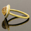 18 Karat Yellow Gold White Enamel Jelly Opal Face Ring With Enamel side view