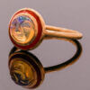 18 Karat Rose Gold Red Enamel Jelly Opal Face Ring side view