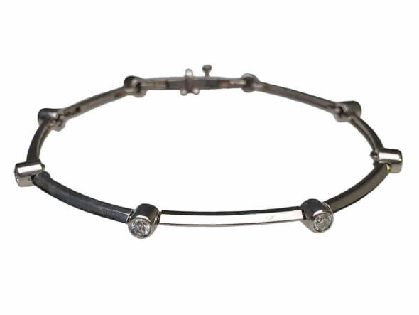 Tiffany & Co. Platinum Diamond Station Bracelet