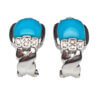 18 Karat White Gold Turquoise and Diamond Earrings