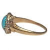 14 Karat Yellow Gold Turquoise and Rose Cut Diamond Ring side view