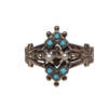 9 Karat Yellow Gold Victorian Turquoise and Pearl Antique Ring