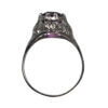 10 Karat White Gold Amethyst Filigree Ring