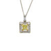 18 Karat Two Tone Gold Pendant Set With Yellow and White Diamonds front view