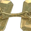 14 Karat Yellow Gold Rectangular Cufflinks with Black Enameled Border