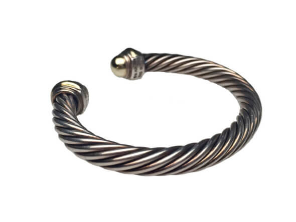 14 Karat Yellow Gold and Silver David Yurman Cuff
