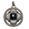 18 Karat Yellow Gold and Sterling Silver David Yurman Hematite, Garnet